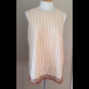3/$30 Sleeveless tunic with tassel trim